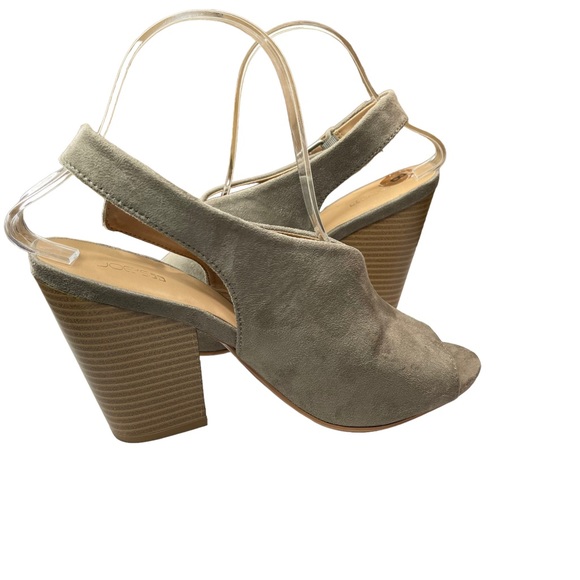 Joe’s Cameron chunky heel taupe tan khaki strappy heels women’s shoes size 8 - Picture 9 of 15